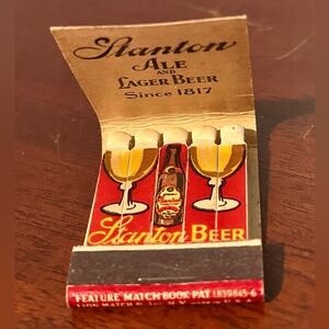 Vintage Matchbook Stanton Brewery Feature Advertising Troy NY New York Beer Ale